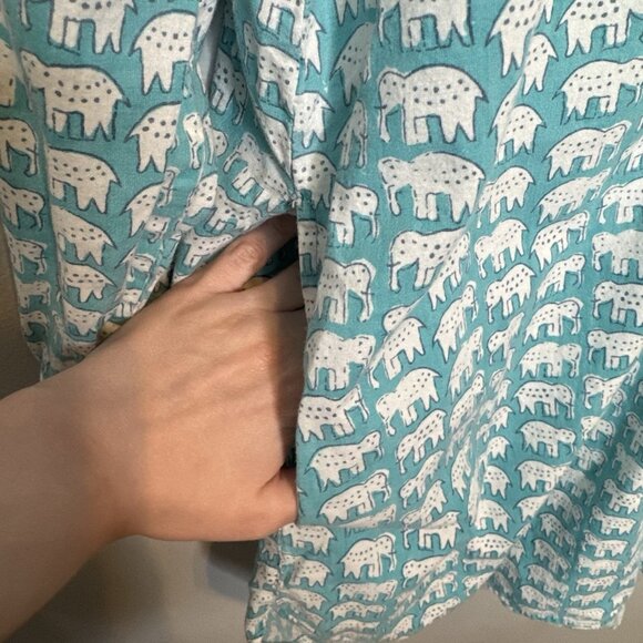 Pax Philomena Elephant Nightgown Small Blue Pockets - Picture 7 of 7